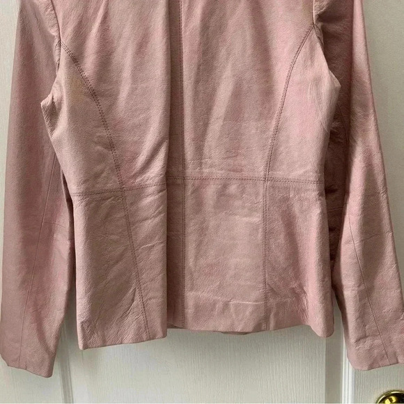 Atmosphere Leather Jacket Zip Front Pink Size Small - Picture 11 of 16